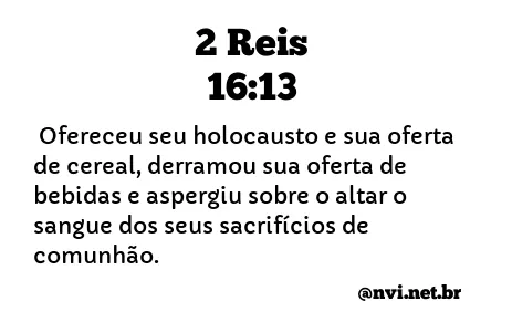 2 REIS 16:13 NVI NOVA VERSÃO INTERNACIONAL