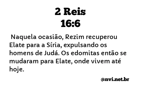 2 REIS 16:6 NVI NOVA VERSÃO INTERNACIONAL