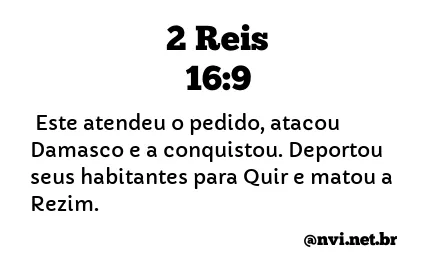 2 REIS 16:9 NVI NOVA VERSÃO INTERNACIONAL