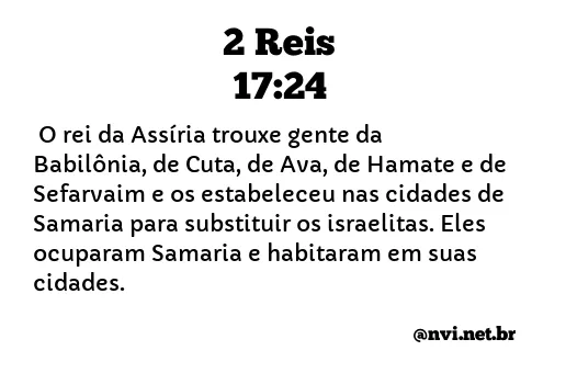 2 REIS 17:24 NVI NOVA VERSÃO INTERNACIONAL