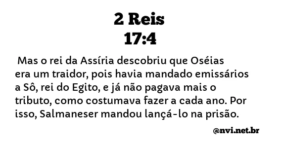 2 REIS 17:4 NVI NOVA VERSÃO INTERNACIONAL