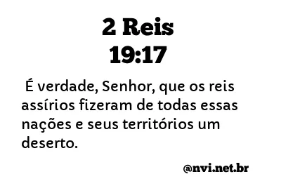 2 REIS 19:17 NVI NOVA VERSÃO INTERNACIONAL