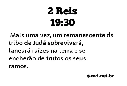 2 REIS 19:30 NVI NOVA VERSÃO INTERNACIONAL