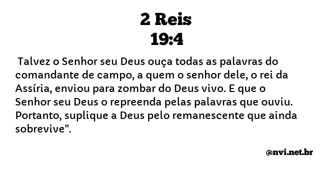 2 REIS 19:4 NVI NOVA VERSÃO INTERNACIONAL