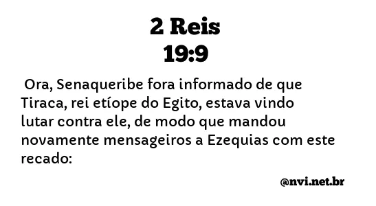 2 REIS 19:9 NVI NOVA VERSÃO INTERNACIONAL