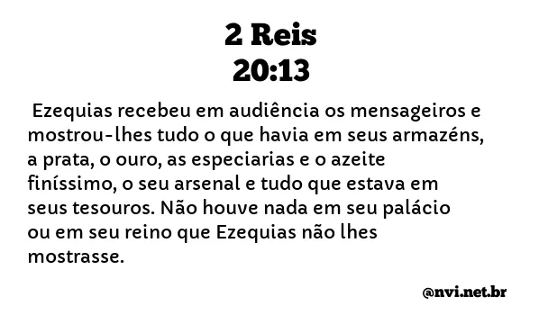 2 REIS 20:13 NVI NOVA VERSÃO INTERNACIONAL