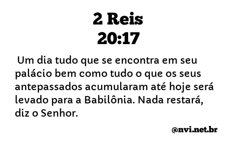 2 REIS 20:17 NVI NOVA VERSÃO INTERNACIONAL