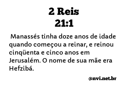 2 REIS 21:1 NVI NOVA VERSÃO INTERNACIONAL