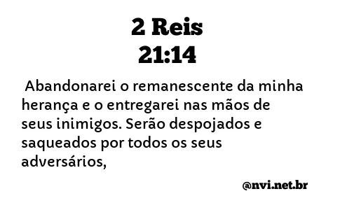 2 REIS 21:14 NVI NOVA VERSÃO INTERNACIONAL