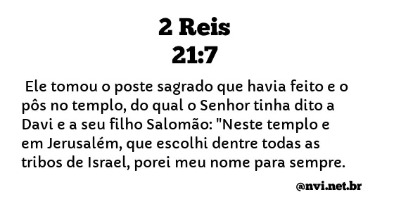 2 REIS 21:7 NVI NOVA VERSÃO INTERNACIONAL