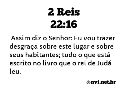 2 REIS 22:16 NVI NOVA VERSÃO INTERNACIONAL