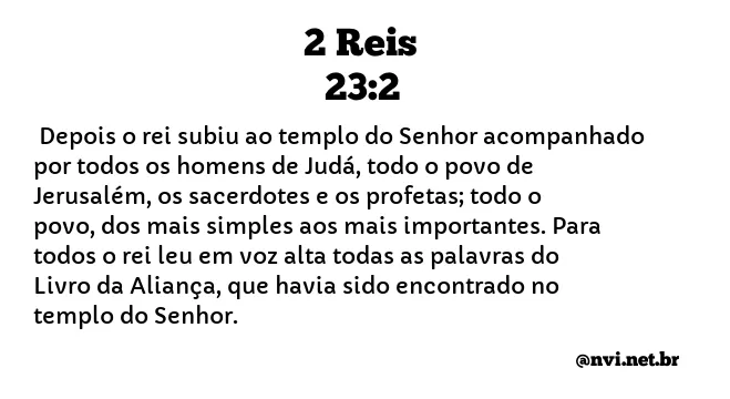 2 REIS 23:2 NVI NOVA VERSÃO INTERNACIONAL
