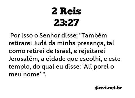 2 REIS 23:27 NVI NOVA VERSÃO INTERNACIONAL