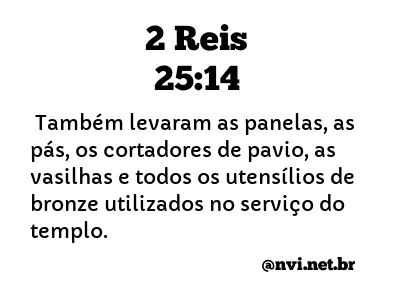 2 REIS 25:14 NVI NOVA VERSÃO INTERNACIONAL