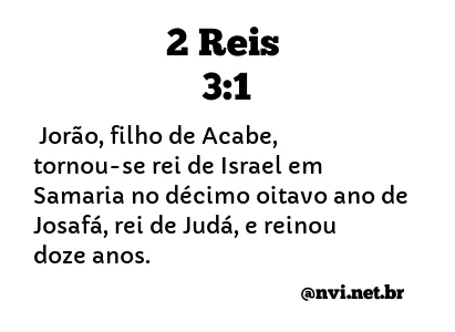 2 REIS 3:1 NVI NOVA VERSÃO INTERNACIONAL