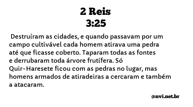 2 REIS 3:25 NVI NOVA VERSÃO INTERNACIONAL