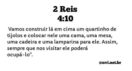 2 REIS 4:10 NVI NOVA VERSÃO INTERNACIONAL