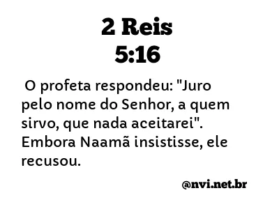 2 REIS 5:16 NVI NOVA VERSÃO INTERNACIONAL