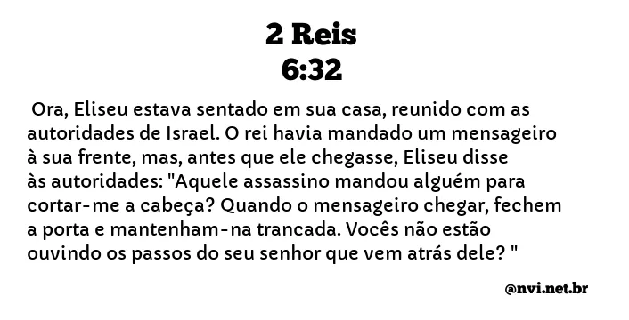 2 REIS 6:32 NVI NOVA VERSÃO INTERNACIONAL