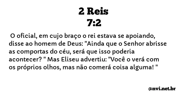 2 REIS 7:2 NVI NOVA VERSÃO INTERNACIONAL