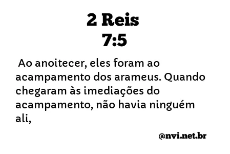 2 REIS 7:5 NVI NOVA VERSÃO INTERNACIONAL