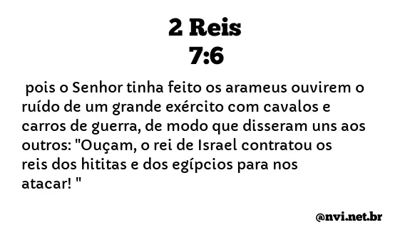 2 REIS 7:6 NVI NOVA VERSÃO INTERNACIONAL