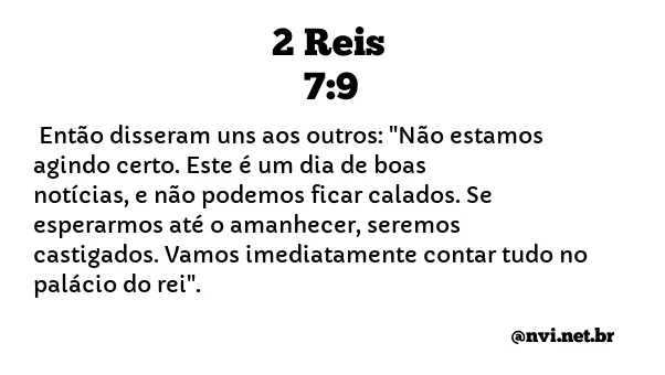 2 REIS 7:9 NVI NOVA VERSÃO INTERNACIONAL