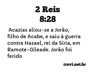 2 REIS 8:28 NVI NOVA VERSÃO INTERNACIONAL