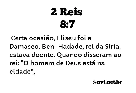 2 REIS 8:7 NVI NOVA VERSÃO INTERNACIONAL