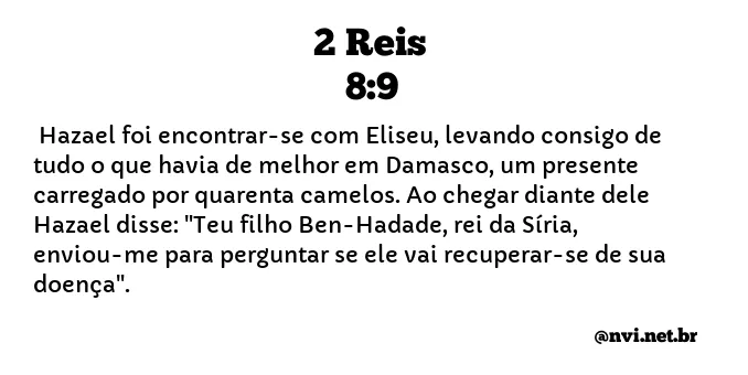 2 REIS 8:9 NVI NOVA VERSÃO INTERNACIONAL