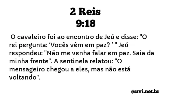 2 REIS 9:18 NVI NOVA VERSÃO INTERNACIONAL