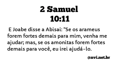 2 SAMUEL 10:11 NVI NOVA VERSÃO INTERNACIONAL