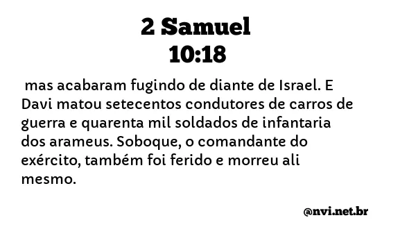 2 SAMUEL 10:18 NVI NOVA VERSÃO INTERNACIONAL