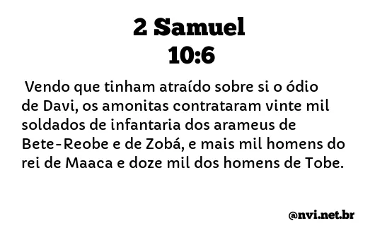 2 SAMUEL 10:6 NVI NOVA VERSÃO INTERNACIONAL