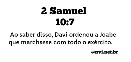 2 SAMUEL 10:7 NVI NOVA VERSÃO INTERNACIONAL