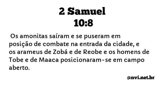 2 SAMUEL 10:8 NVI NOVA VERSÃO INTERNACIONAL