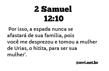 2 SAMUEL 12:10 NVI NOVA VERSÃO INTERNACIONAL