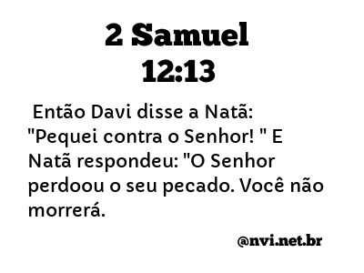 2 SAMUEL 12:13 NVI NOVA VERSÃO INTERNACIONAL