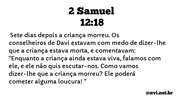 2 SAMUEL 12:18 NVI NOVA VERSÃO INTERNACIONAL