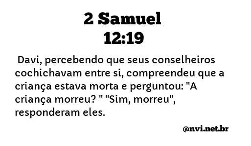 2 SAMUEL 12:19 NVI NOVA VERSÃO INTERNACIONAL