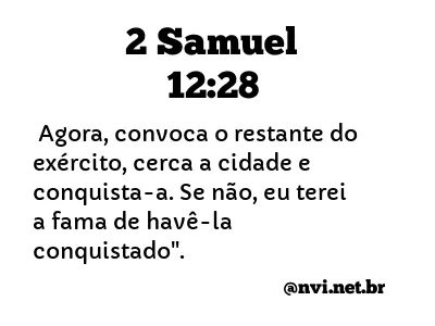 2 SAMUEL 12:28 NVI NOVA VERSÃO INTERNACIONAL