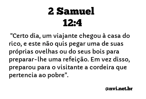 2 SAMUEL 12:4 NVI NOVA VERSÃO INTERNACIONAL