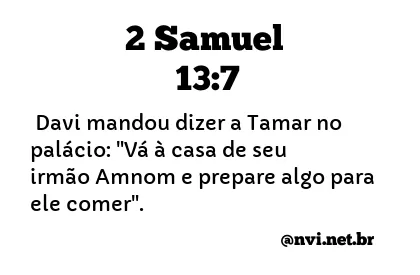 2 SAMUEL 13:7 NVI NOVA VERSÃO INTERNACIONAL