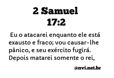 2 SAMUEL 17:2 NVI NOVA VERSÃO INTERNACIONAL