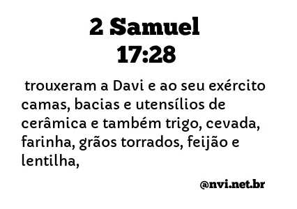 2 SAMUEL 17:28 NVI NOVA VERSÃO INTERNACIONAL