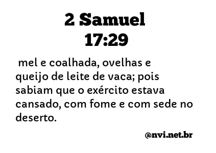 2 SAMUEL 17:29 NVI NOVA VERSÃO INTERNACIONAL