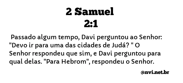 2 SAMUEL 2:1 NVI NOVA VERSÃO INTERNACIONAL