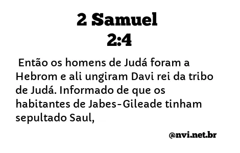 2 SAMUEL 2:4 NVI NOVA VERSÃO INTERNACIONAL