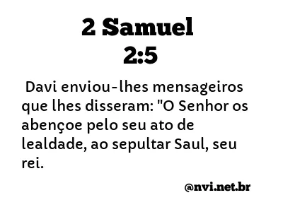 2 SAMUEL 2:5 NVI NOVA VERSÃO INTERNACIONAL