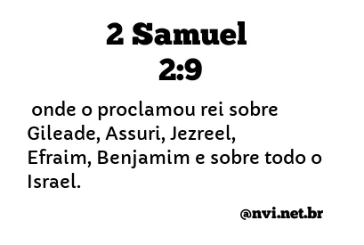 2 SAMUEL 2:9 NVI NOVA VERSÃO INTERNACIONAL